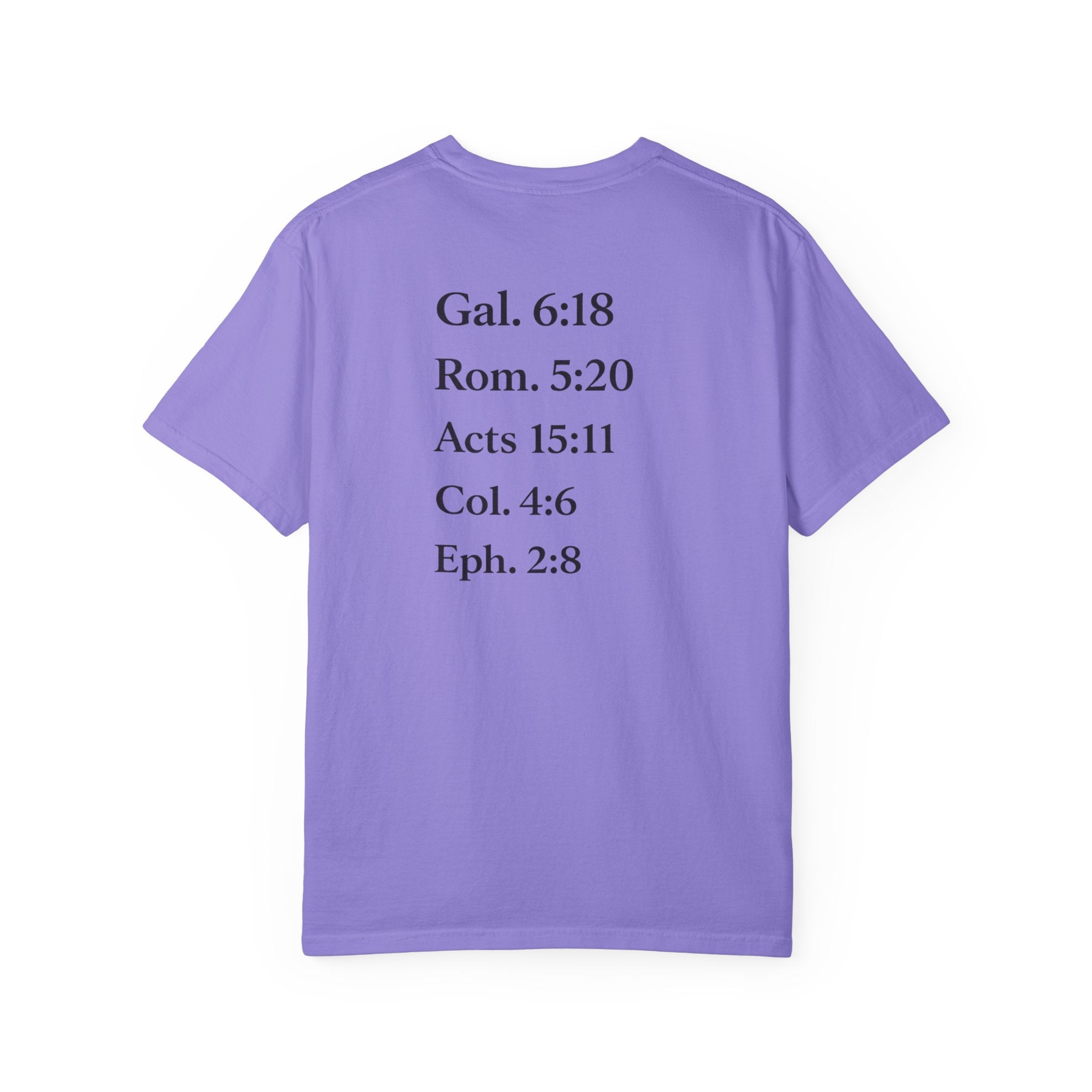 'G.R.A.C.E.' Front Print with Scripture References Back (Christian Faith Tee)