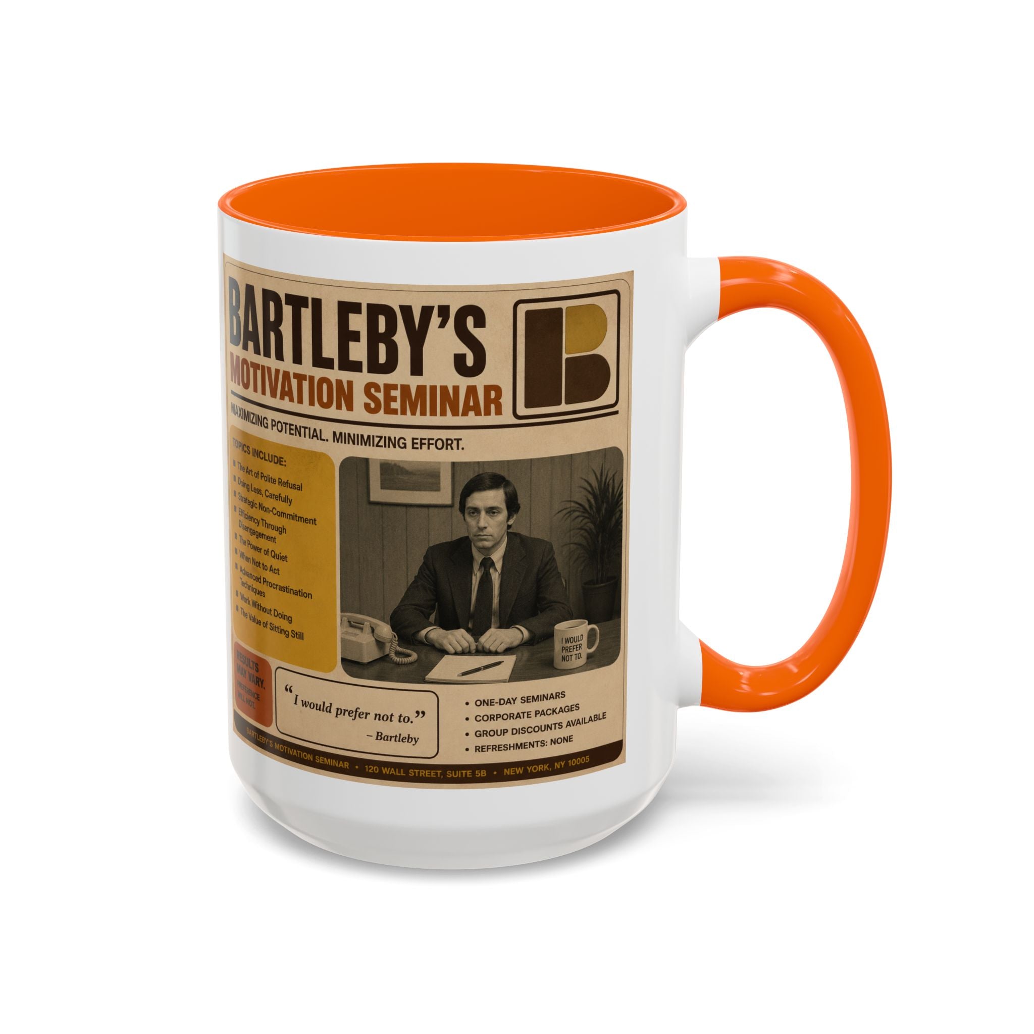 Bartleby’s Motivation Seminar Mug — From The Linguistician Line, A Bard & Beyond Brand
