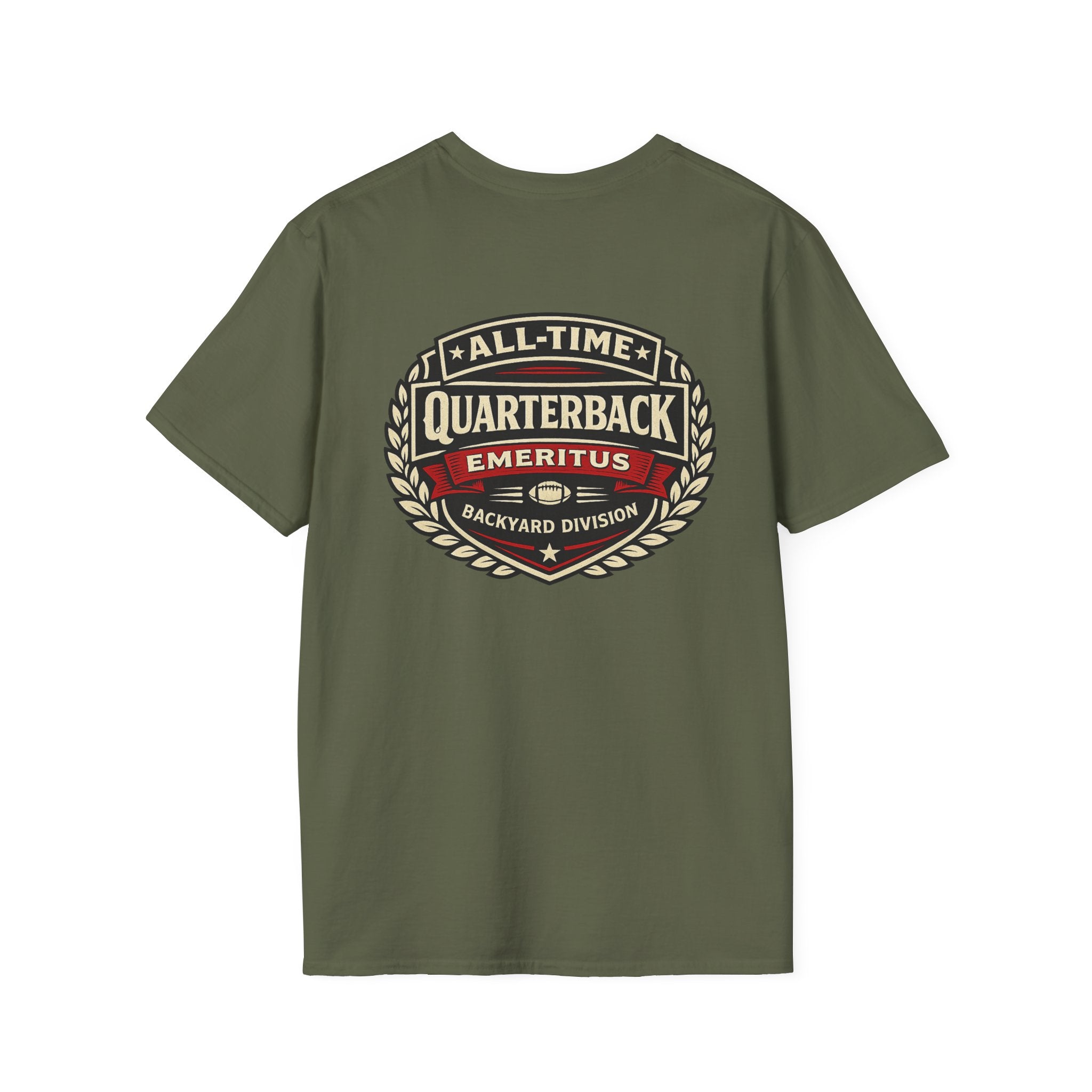 All-Time Quarterback Emeritus T-Shirt — Backyard Division Football Tee