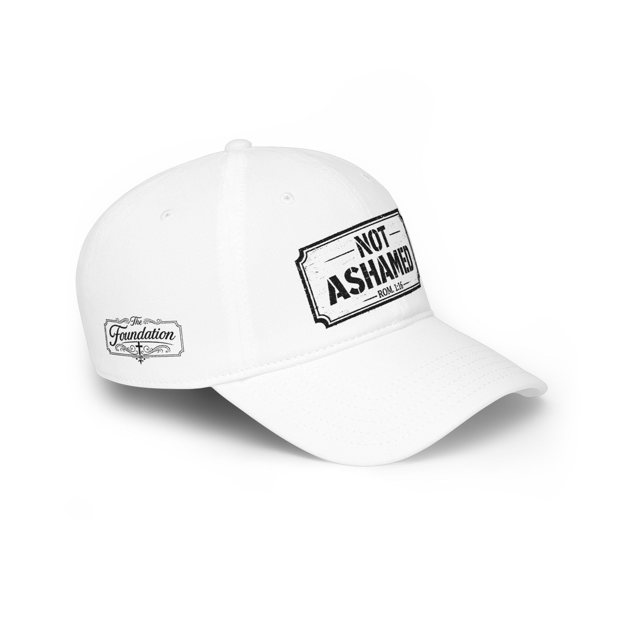 Not Ashamed — Romans 1:16 — Embroidered Cap | The Foundation Collection (Light Colors)