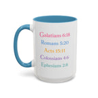 GRACE — Pastel Scripture Typography Mug  -- The Foundation Collection (15 oz)