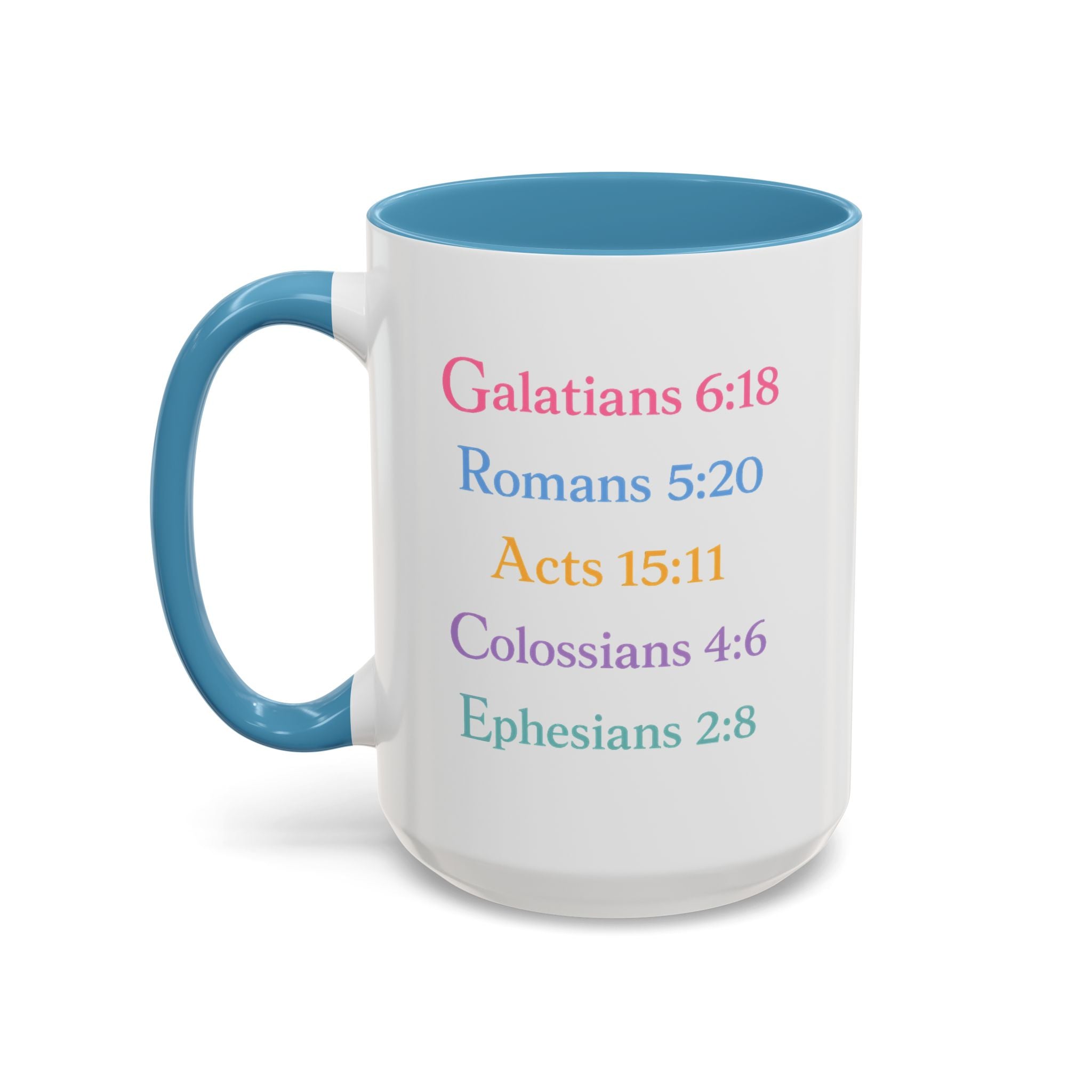 GRACE — Pastel Scripture Typography Mug  -- The Foundation Collection (15 oz)