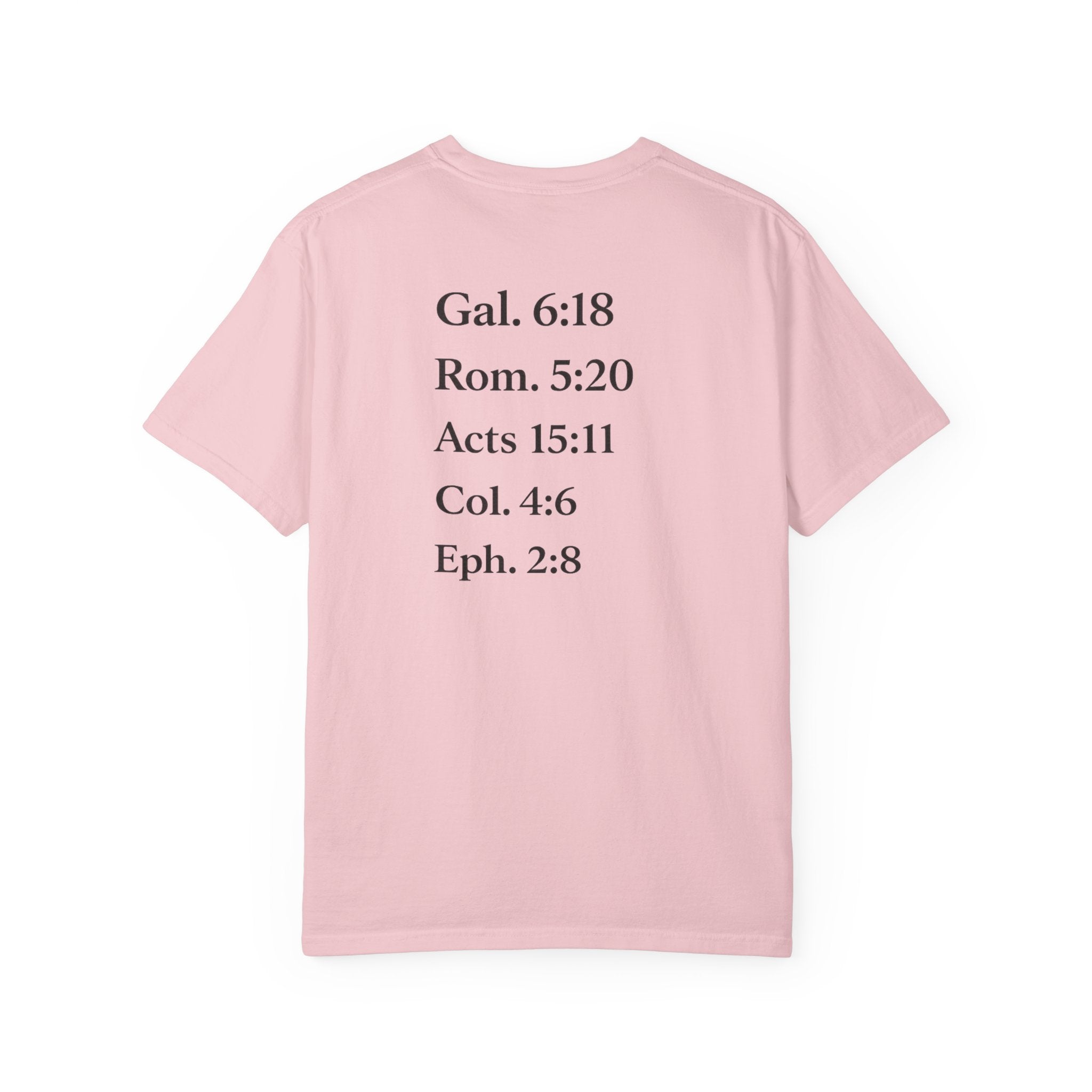 'G.R.A.C.E.' Front Print with Scripture References Back (Christian Faith Tee)