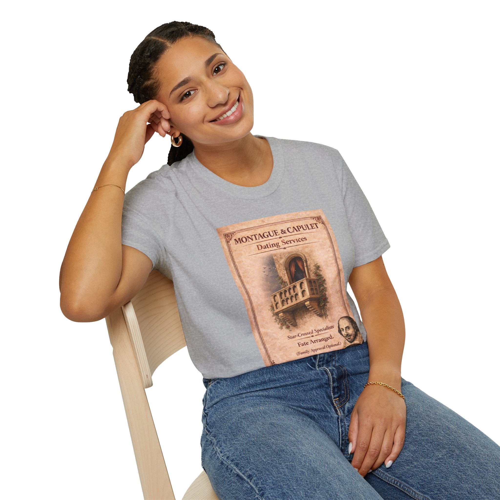 Montague & Capulet Dating Services T-Shirt – Vintage Literary Humor Tee