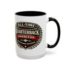 Mug - 'All-Time Quarterback Emeritus' Vintage Football Crest Coffee Mug (11oz/15oz)