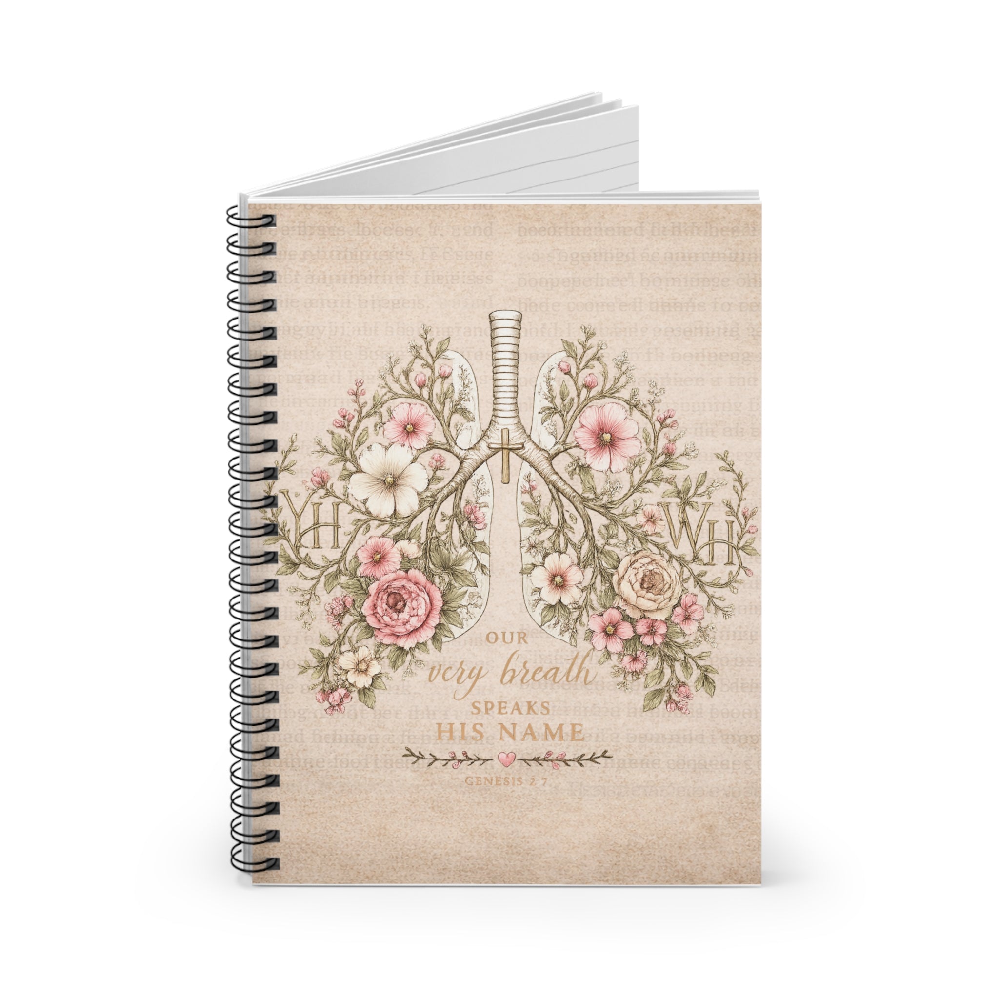 Every Breath Speaks His Name – Genesis 2:7 Christian Journal (Botanical Lung Design, YHWH Faith Notebook)