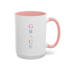 GRACE — Pastel Scripture Typography Mug  -- The Foundation Collection (15 oz)