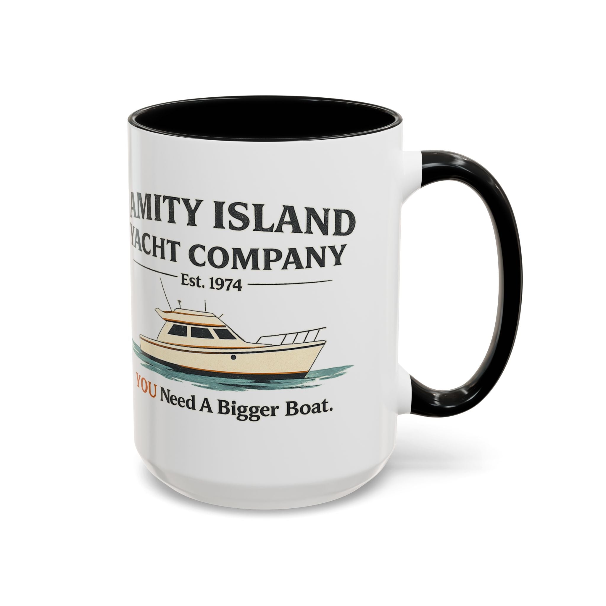 Yacht Company Accent Coffee Mug — "Amity Island Yacht Company: You Need A Bigger Boat"