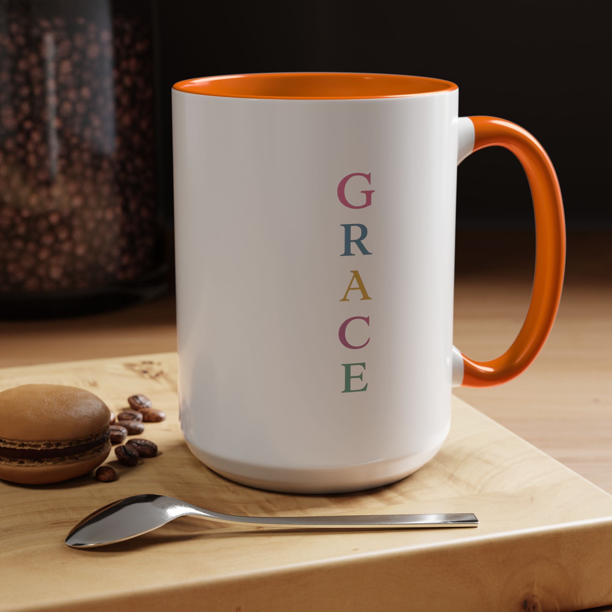 GRACE — Pastel Scripture Typography Mug  -- The Foundation Collection (15 oz)