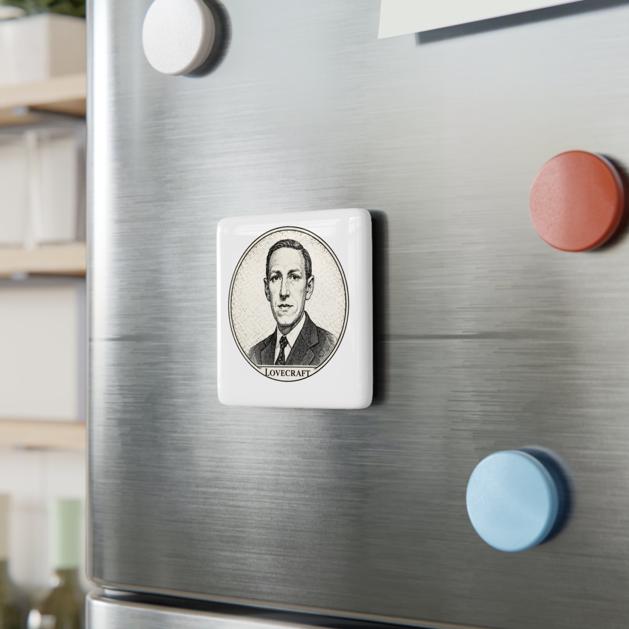 H.P. Lovecraft — Porcelain Portrait Magnet  From The Author’s Gallery