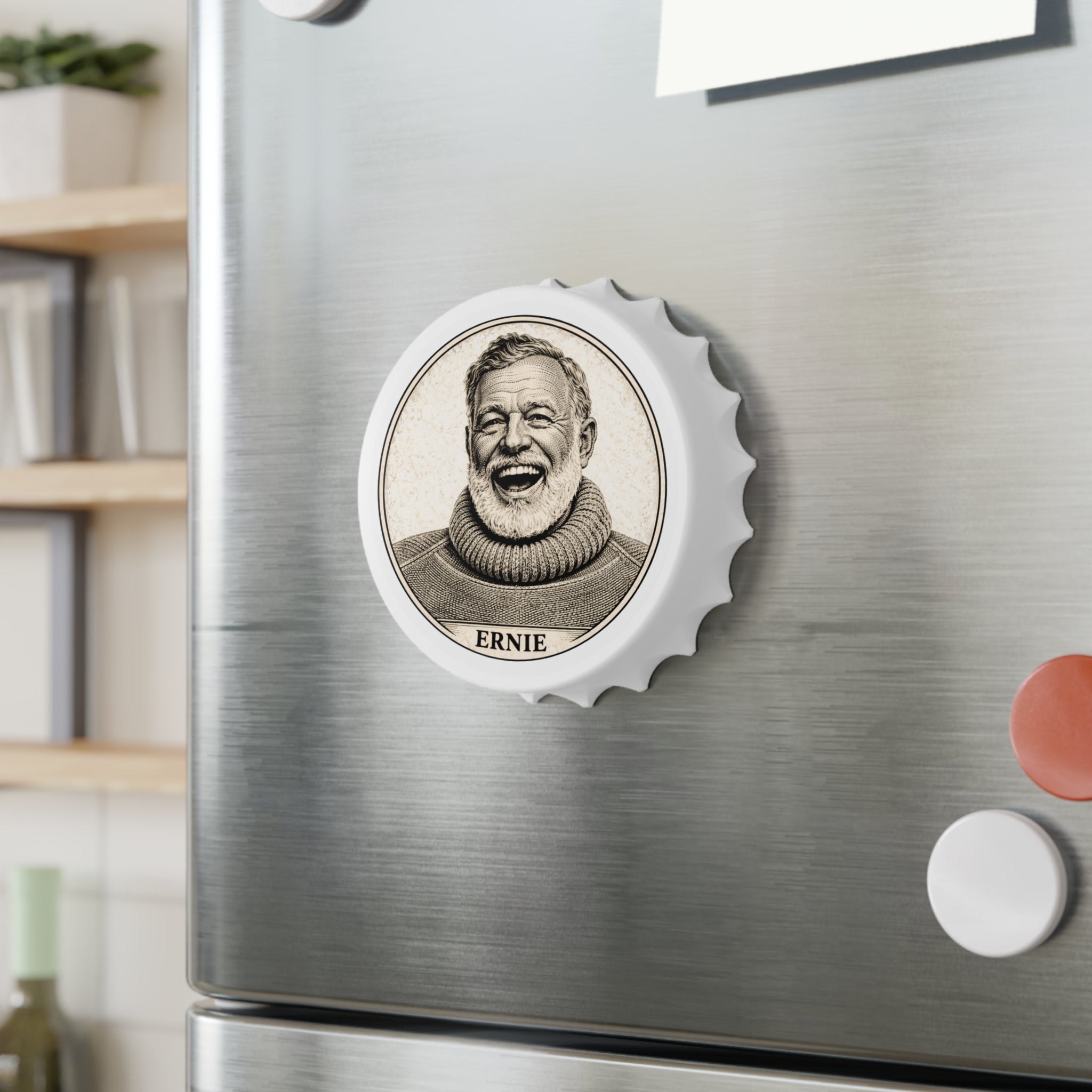 Ernie Retro Portrait Bottle Opener — Vintage Smiling Sailor Design