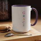GRACE — Pastel Scripture Typography Mug  -- The Foundation Collection (15 oz)