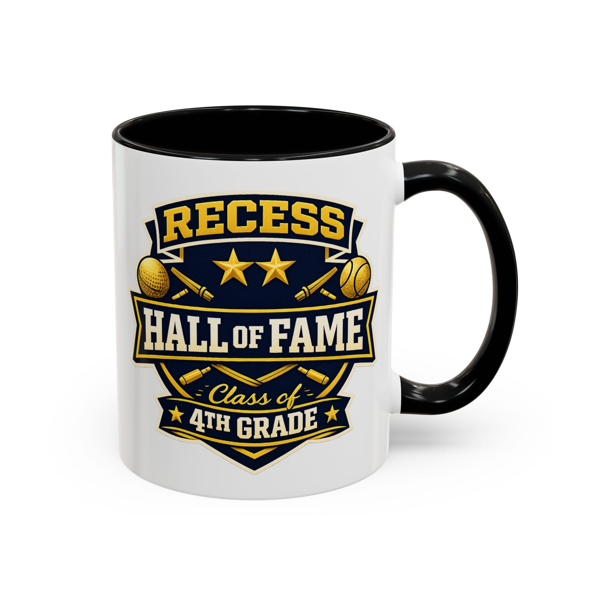Recess Hall of Fame Coffee Mug — Class of 4th Grade Accent Mug (11/15oz)