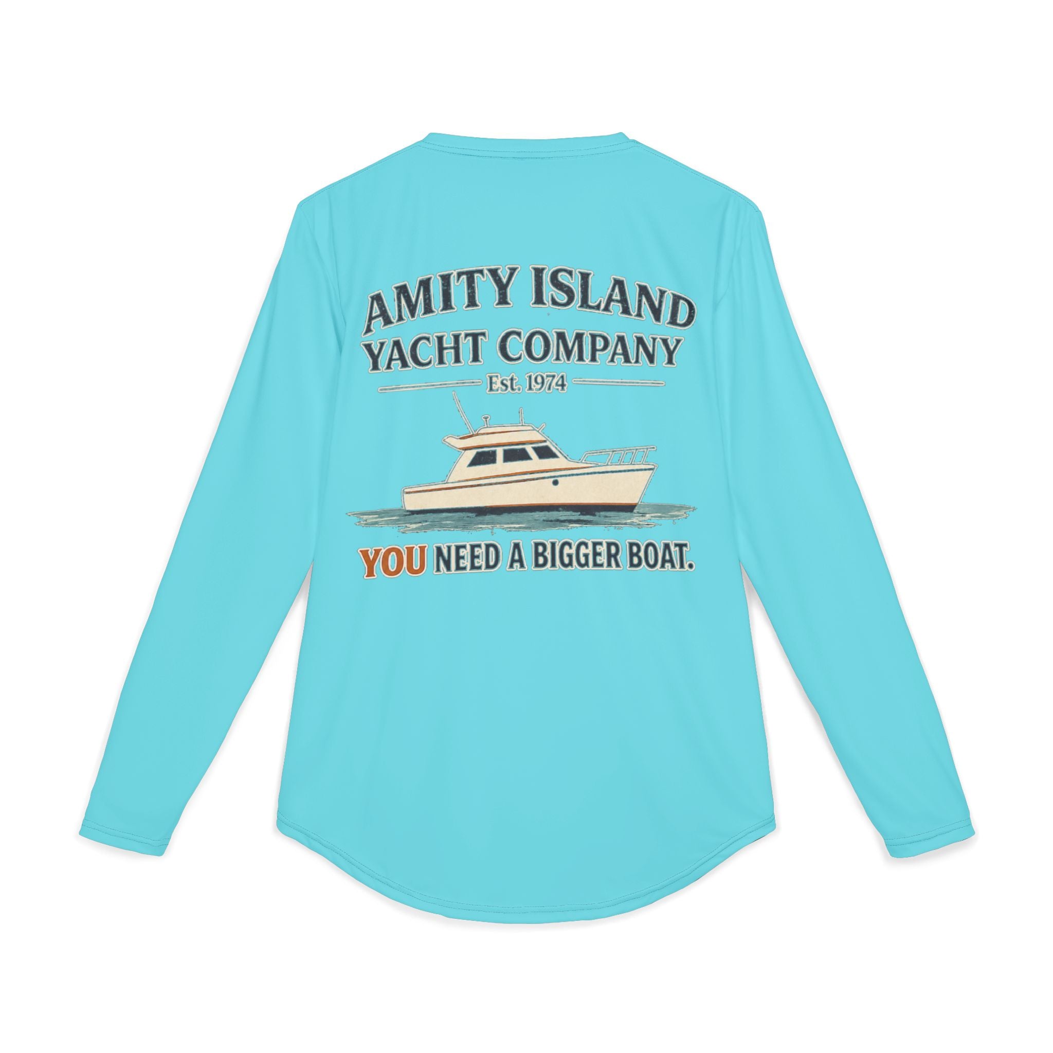 Amity Island Yacht Company — “You Need a Bigger Boat” Long Sleeve UV Fishing Shirt