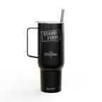 Stand Firm — Galatians 5:1 Engraved 40oz Travel Mug | Insulated Koozie Tumbler with Handle | Christian Faith Gift | The Foundation Collection