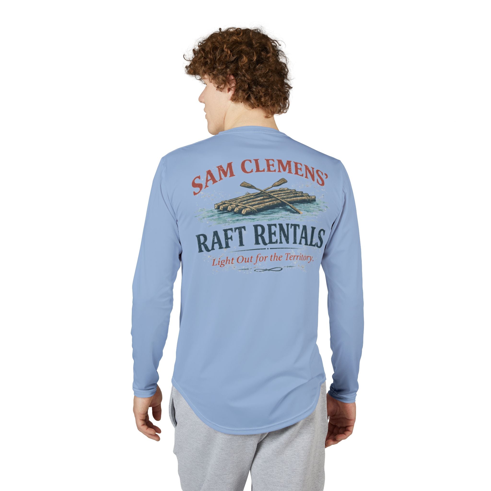 Sam Clemens Raft Rentals UV Long Sleeve Shirt — Men's Sun Protection Fishing & Outdoor Tee
