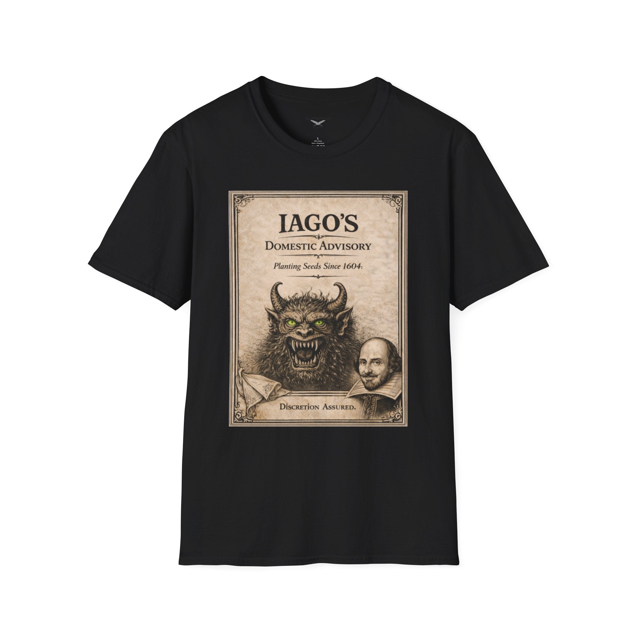 Iago’s Domestic Advisory T-Shirt – Vintage Literary Humor Tee