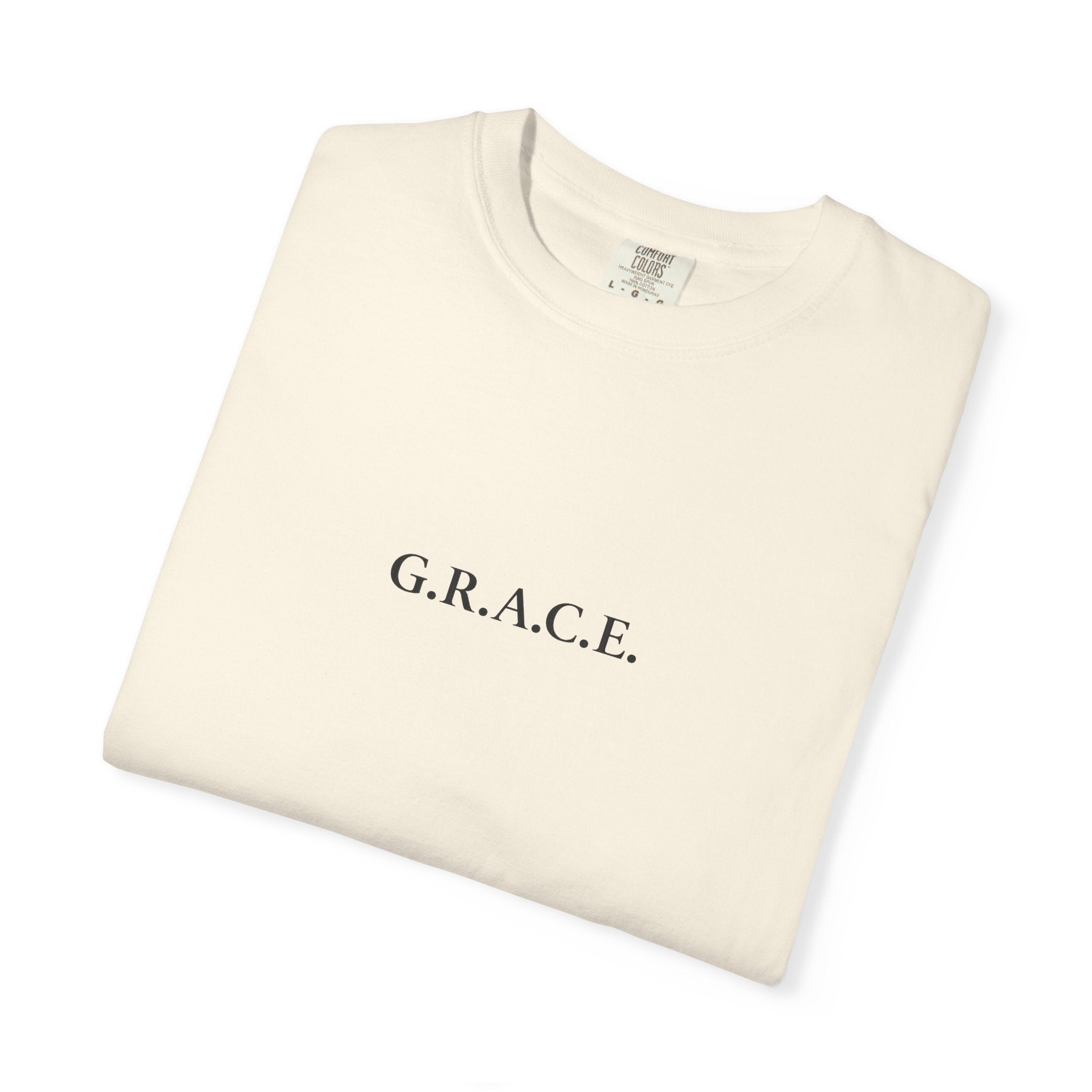 'G.R.A.C.E.' Front Print with Scripture References Back (Christian Faith Tee)
