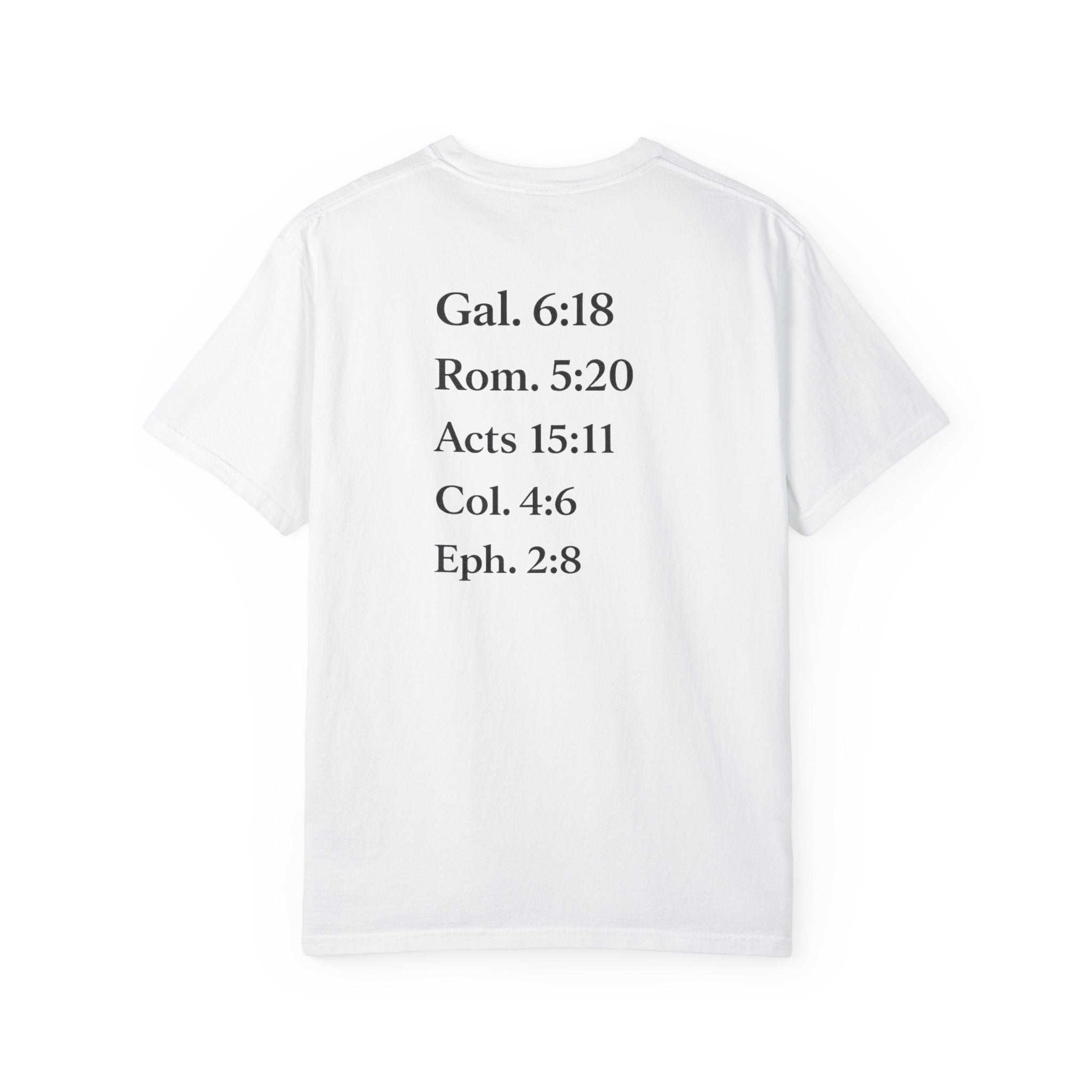 'G.R.A.C.E.' Front Print with Scripture References Back (Christian Faith Tee)