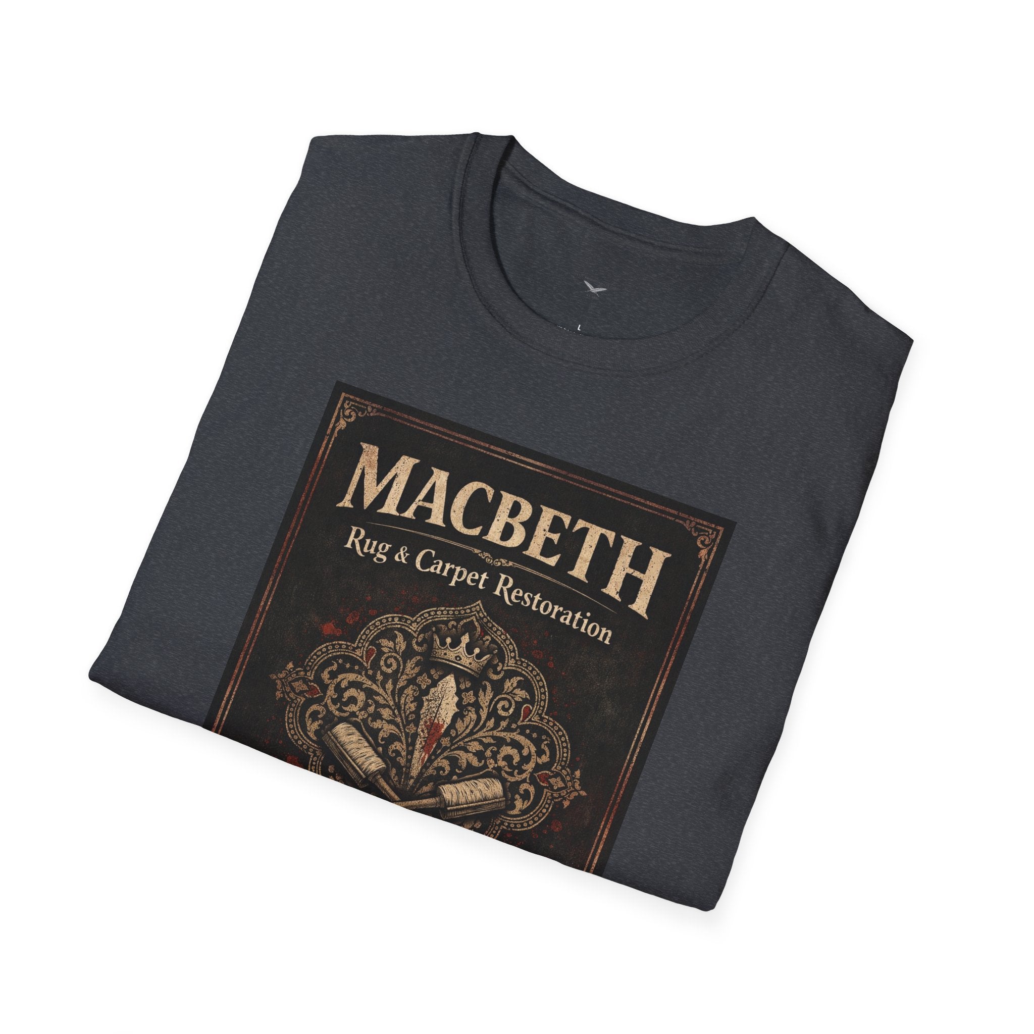 Macbeth Rug & Carpet Restoration T-Shirt — Vintage Literary Humor Tee