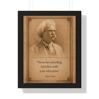 Twain on Schooling -- Framed Vintage Literary Print -- The Author's Gallery