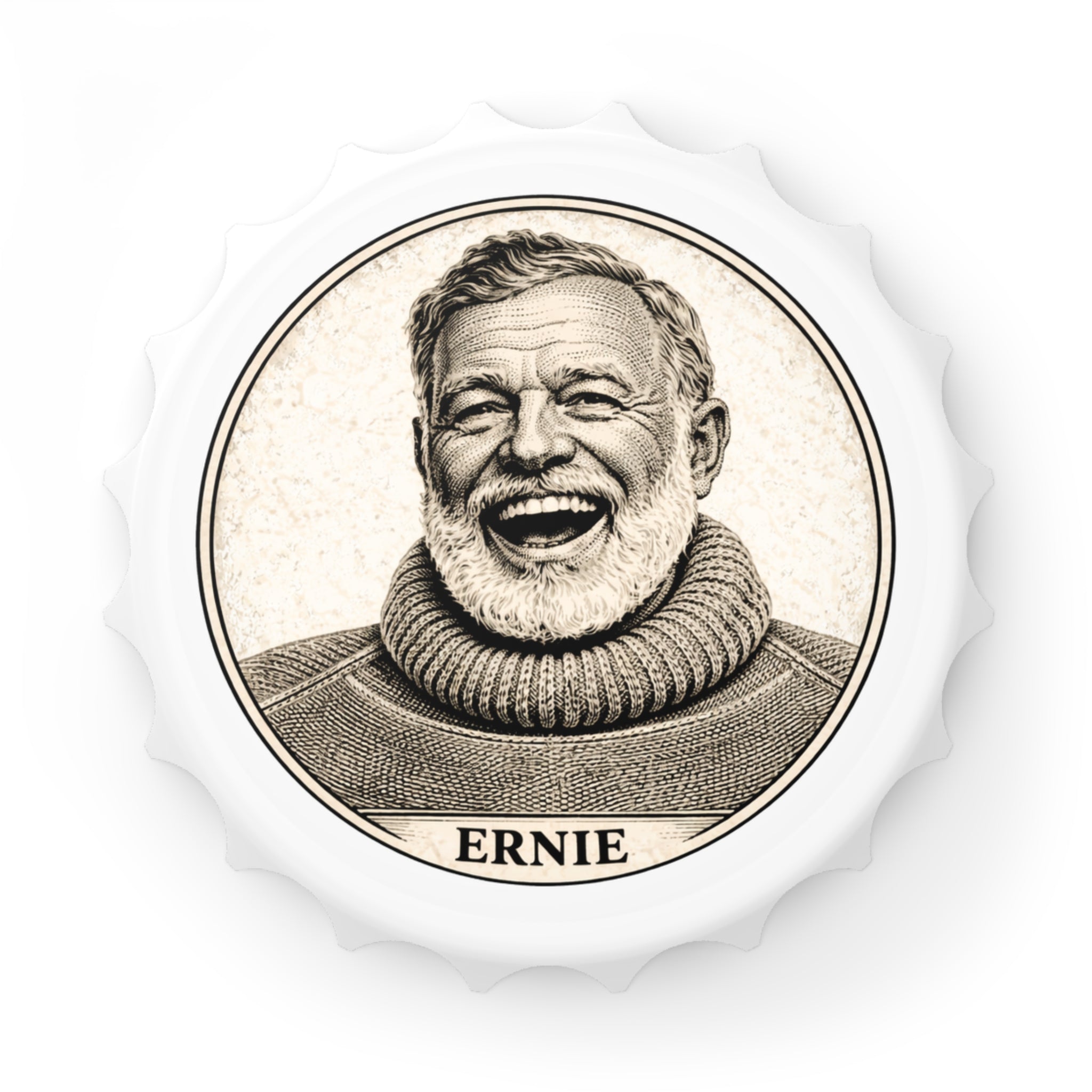 Ernie Retro Portrait Bottle Opener — Vintage Smiling Sailor Design