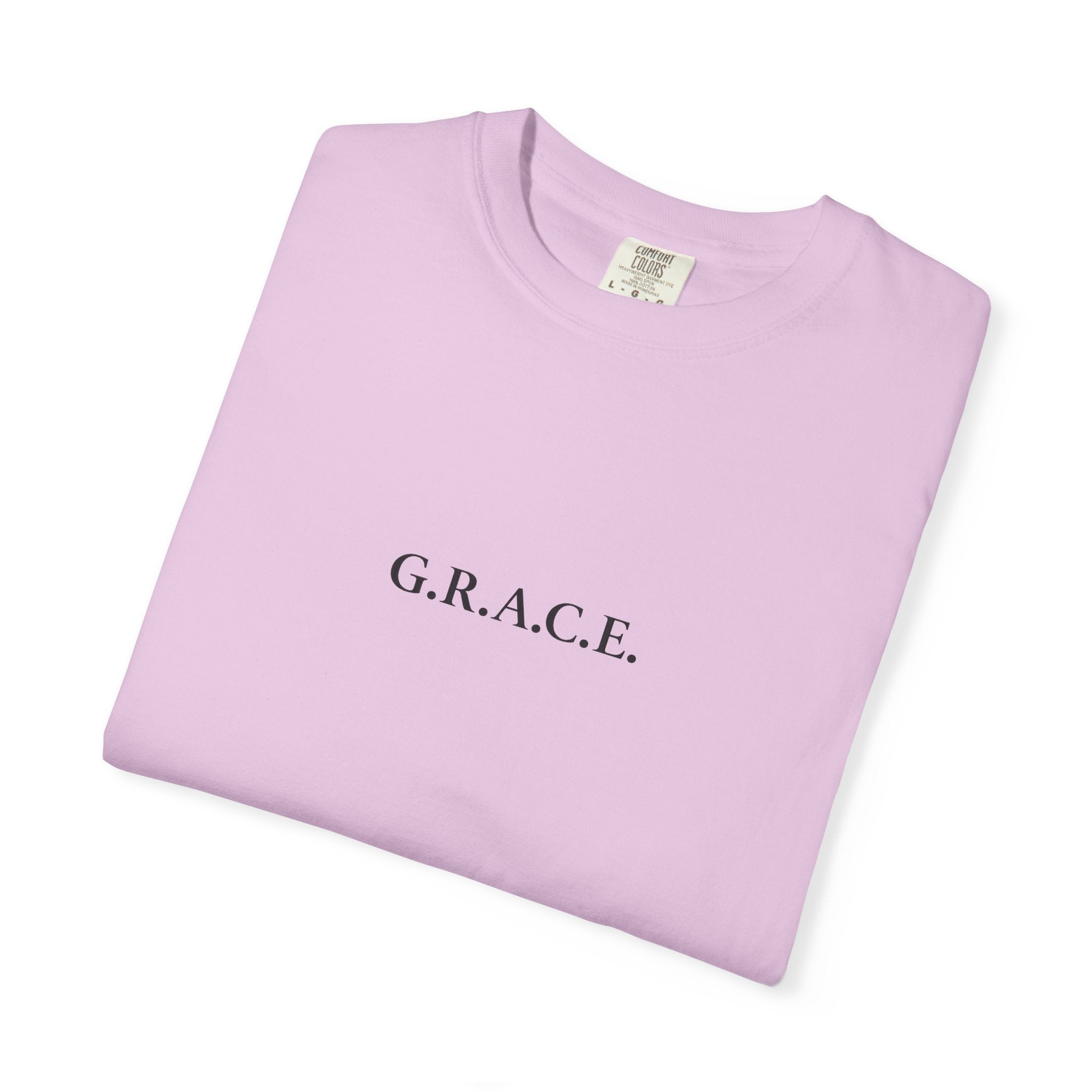 'G.R.A.C.E.' Front Print with Scripture References Back (Christian Faith Tee)