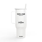 Faith > Fear — Psalm 56:3 Engraved 40oz Travel Mug | Insulated Koozie Tumbler with Handle | Christian Gift | The Foundation Collection