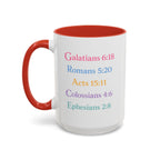 GRACE — Pastel Scripture Typography Mug  -- The Foundation Collection (15 oz)