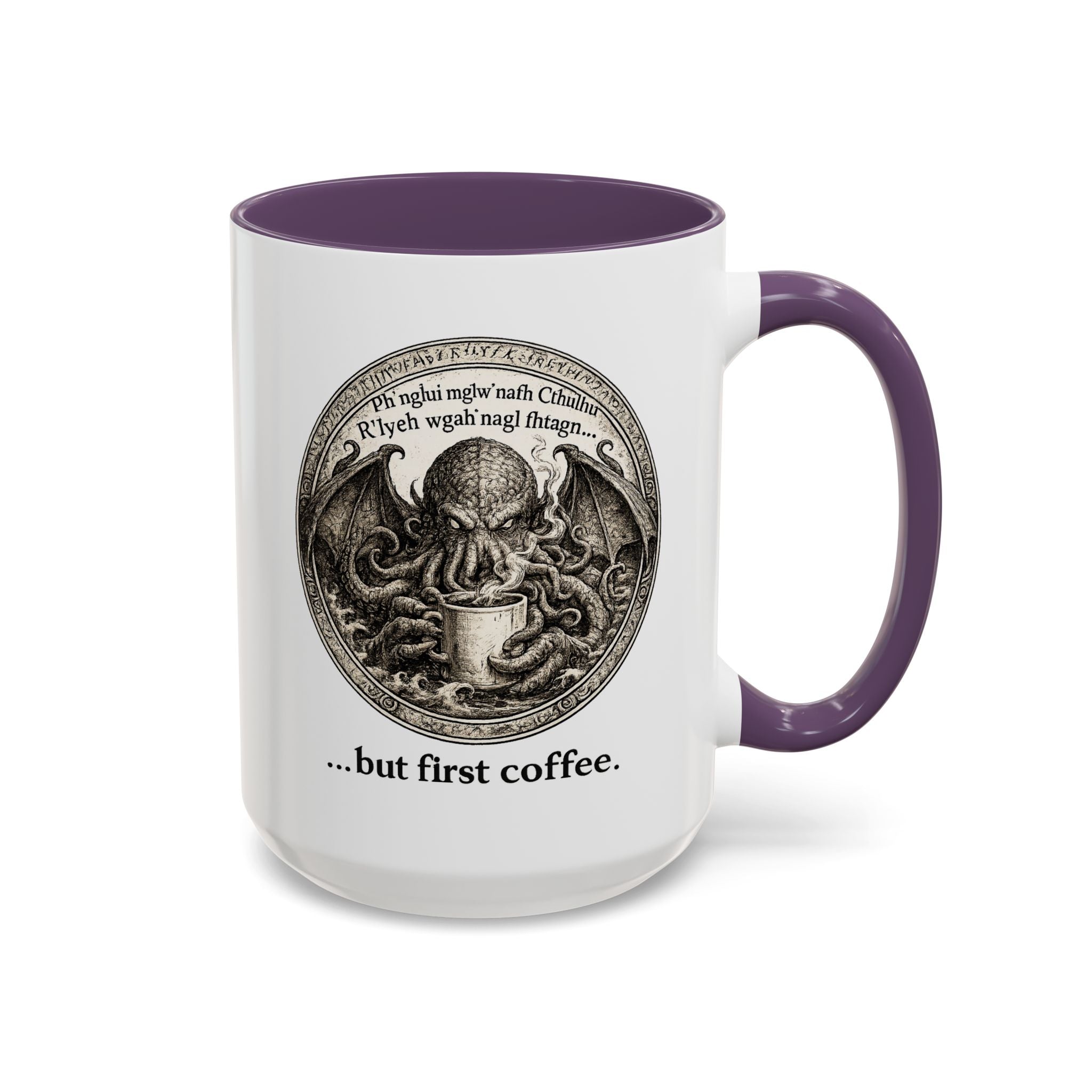 Cthulhu '...but first coffee.'  Lovecraft Mug