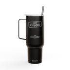 Not Ashamed — Romans 1:16 Engraved 40oz Travel Mug | Insulated Koozie Tumbler with Handle | Christian Statement Gift | The Foundation Collection