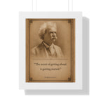 Twain on Getting Ahead -- Framed Vintage Literary Print -- The Author's Gallery