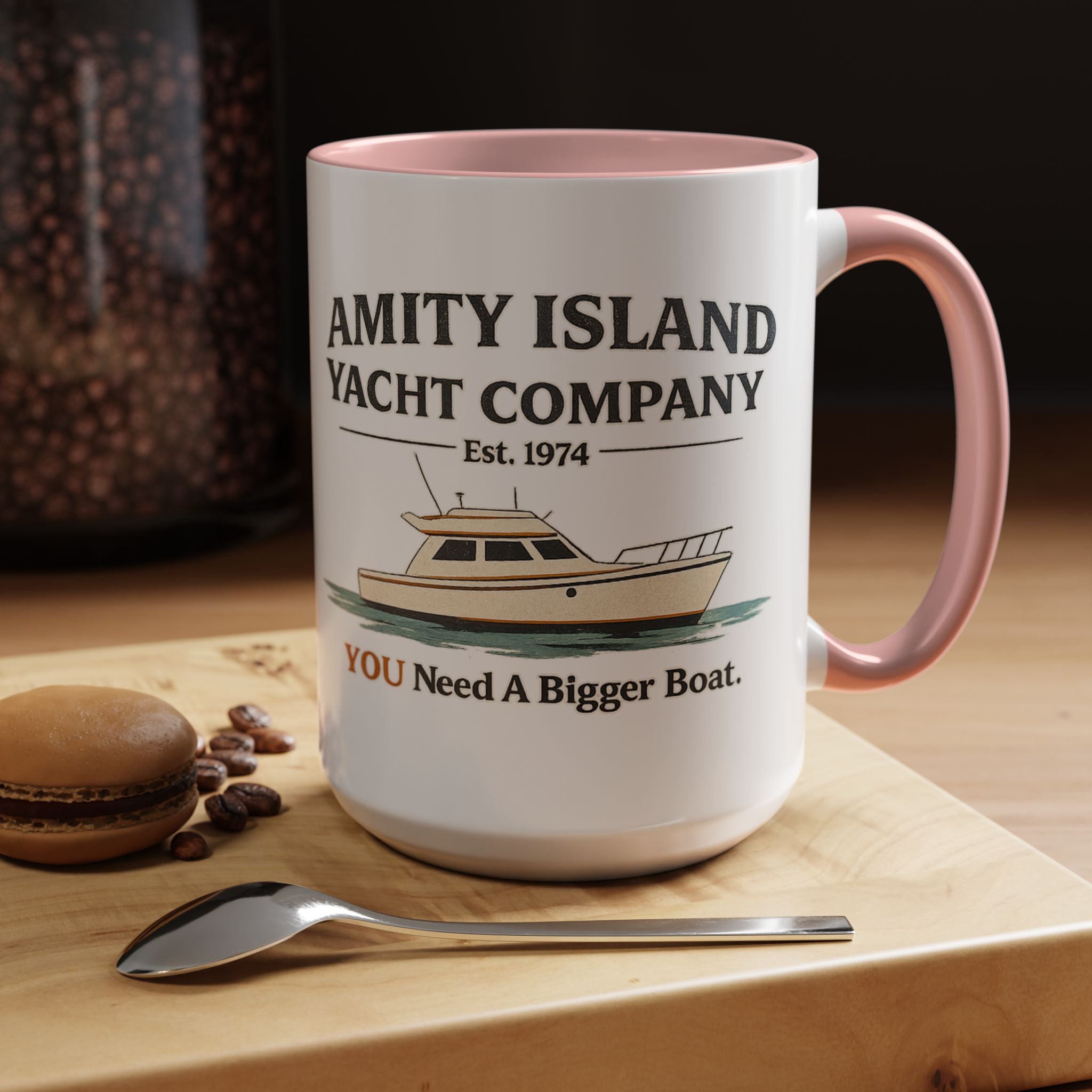 Yacht Company Accent Coffee Mug — "Amity Island Yacht Company: You Need A Bigger Boat"