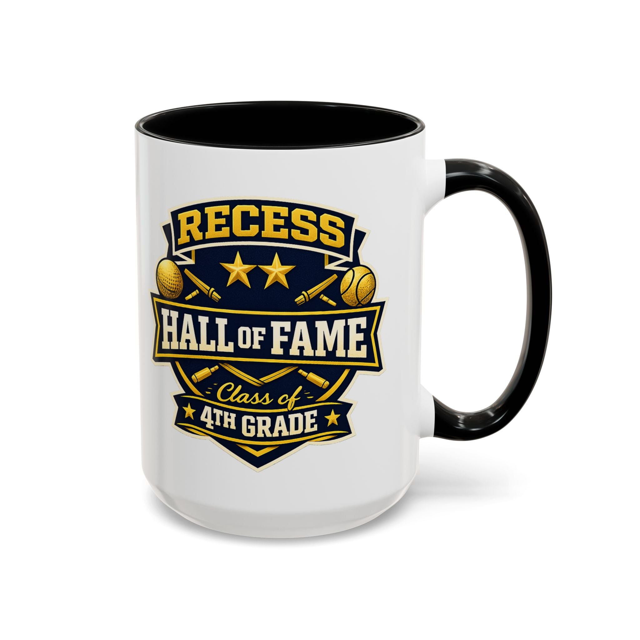 Recess Hall of Fame Coffee Mug — Class of 4th Grade Accent Mug (11/15oz)