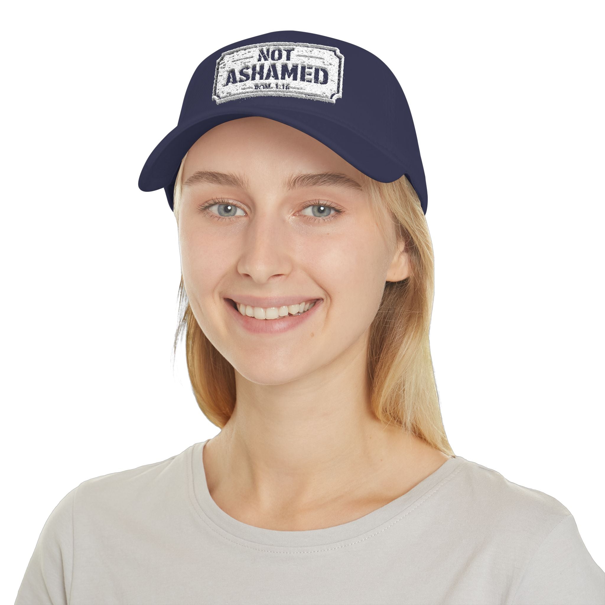 Not Ashamed — Romans 1:16 — Embroidered Cap | The Foundation Collection (Dark Colors)