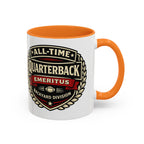 Mug - 'All-Time Quarterback Emeritus' Vintage Football Crest Coffee Mug (11oz/15oz)
