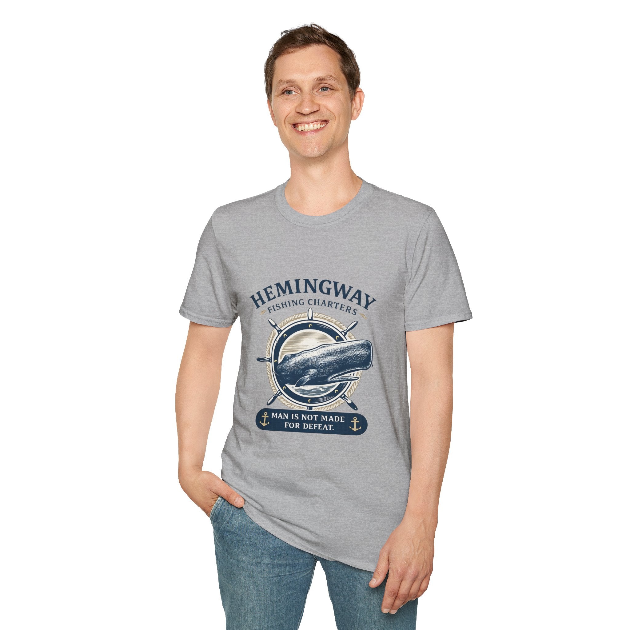 Hemingway Fishing Charters Tee – Vintage Literary Humor Tee