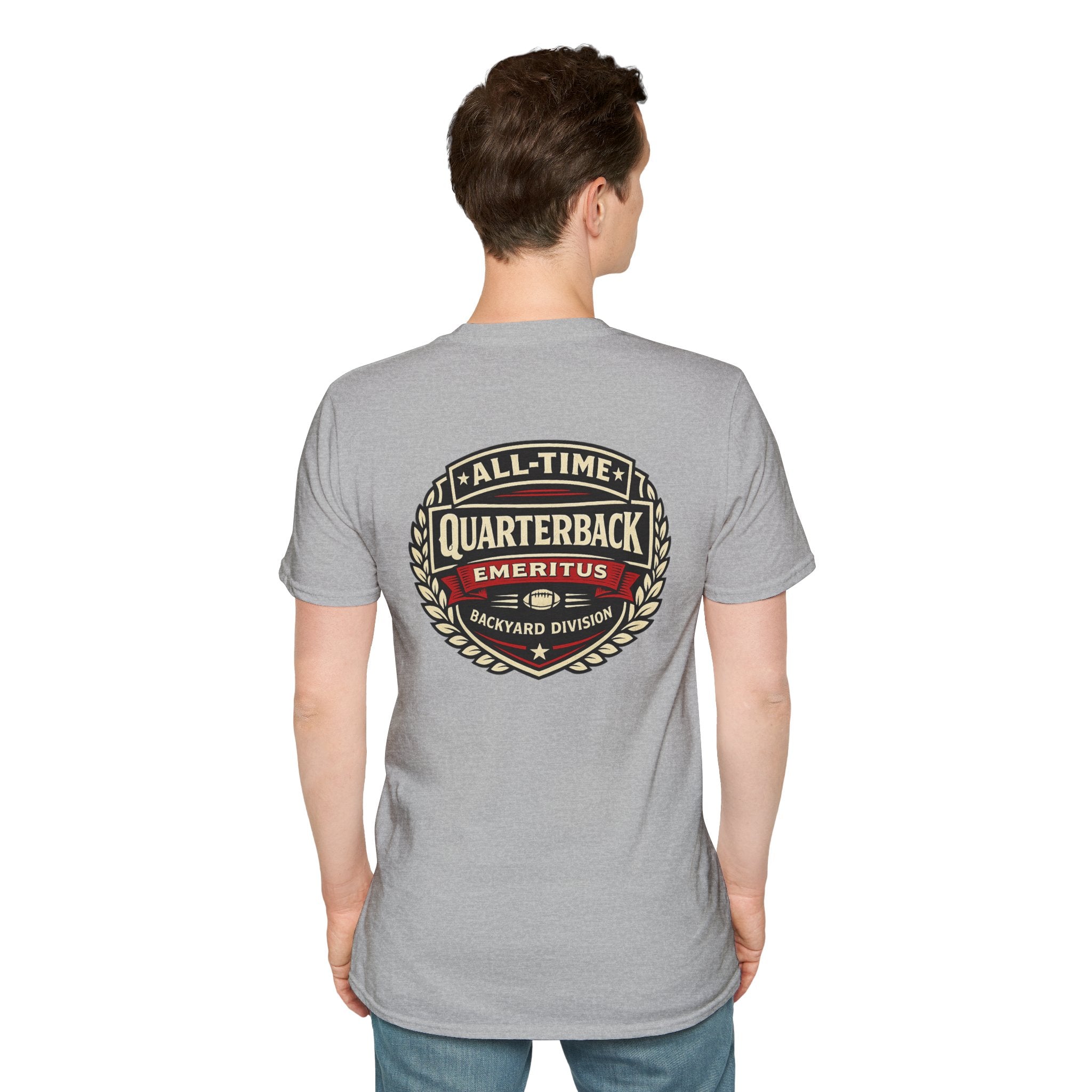 All-Time Quarterback Emeritus T-Shirt — Backyard Division Football Tee