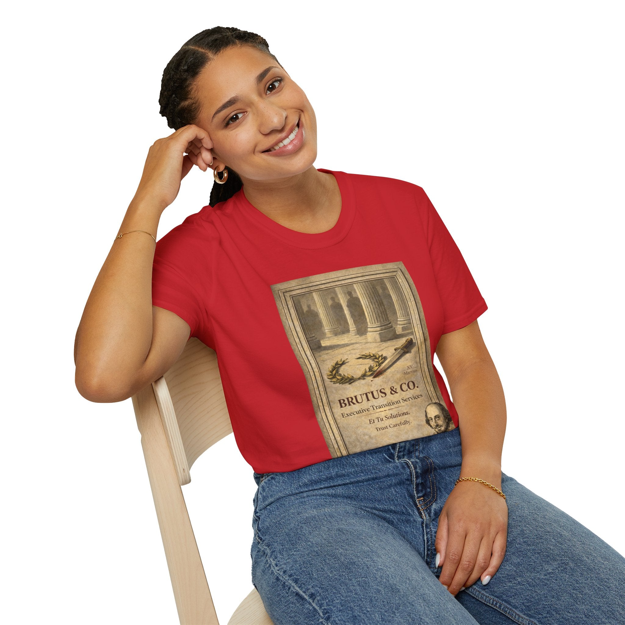 Brutus & Co. Executive Transition Services T-Shirt – Vintage Literary Humor Tee