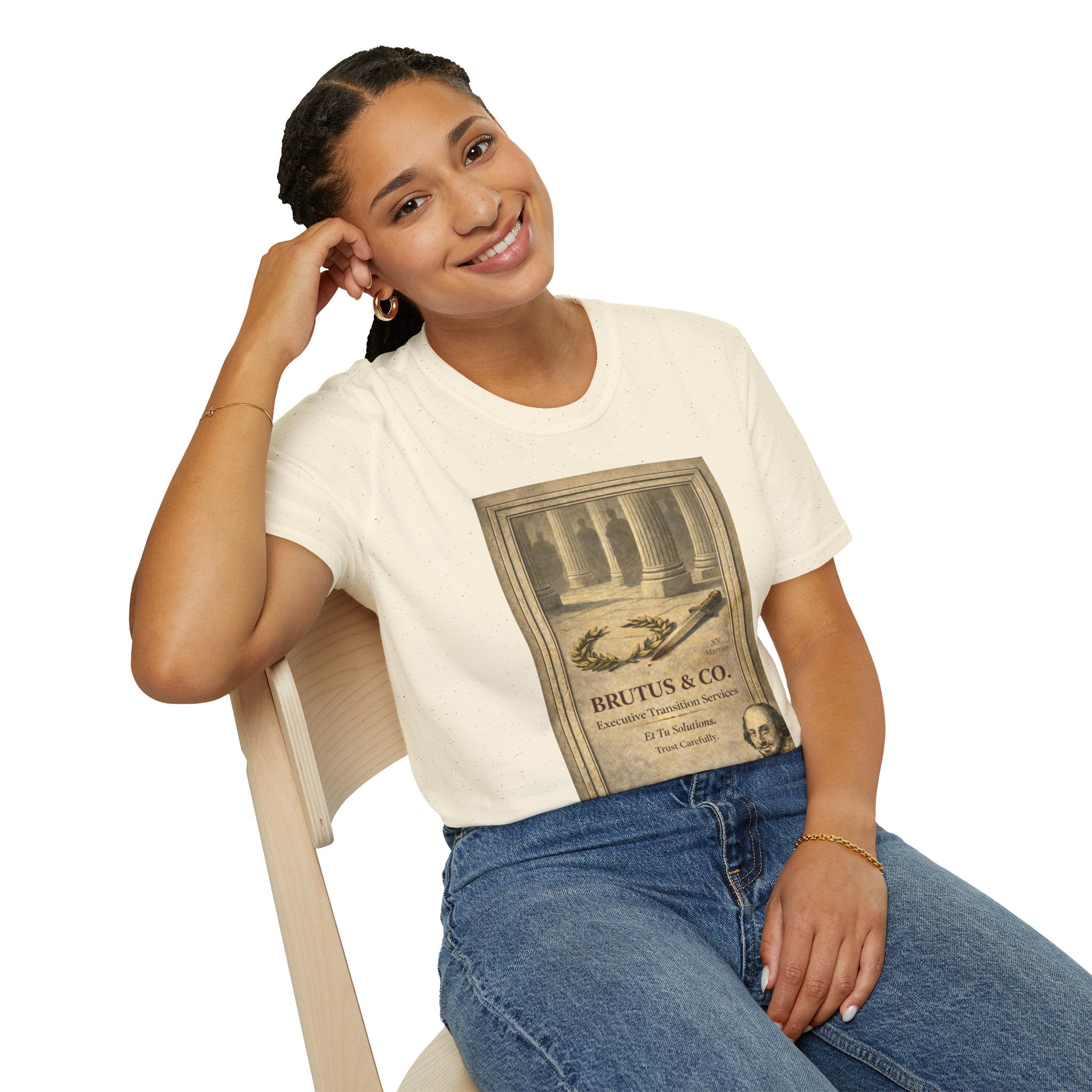 Brutus & Co. Executive Transition Services T-Shirt – Vintage Literary Humor Tee