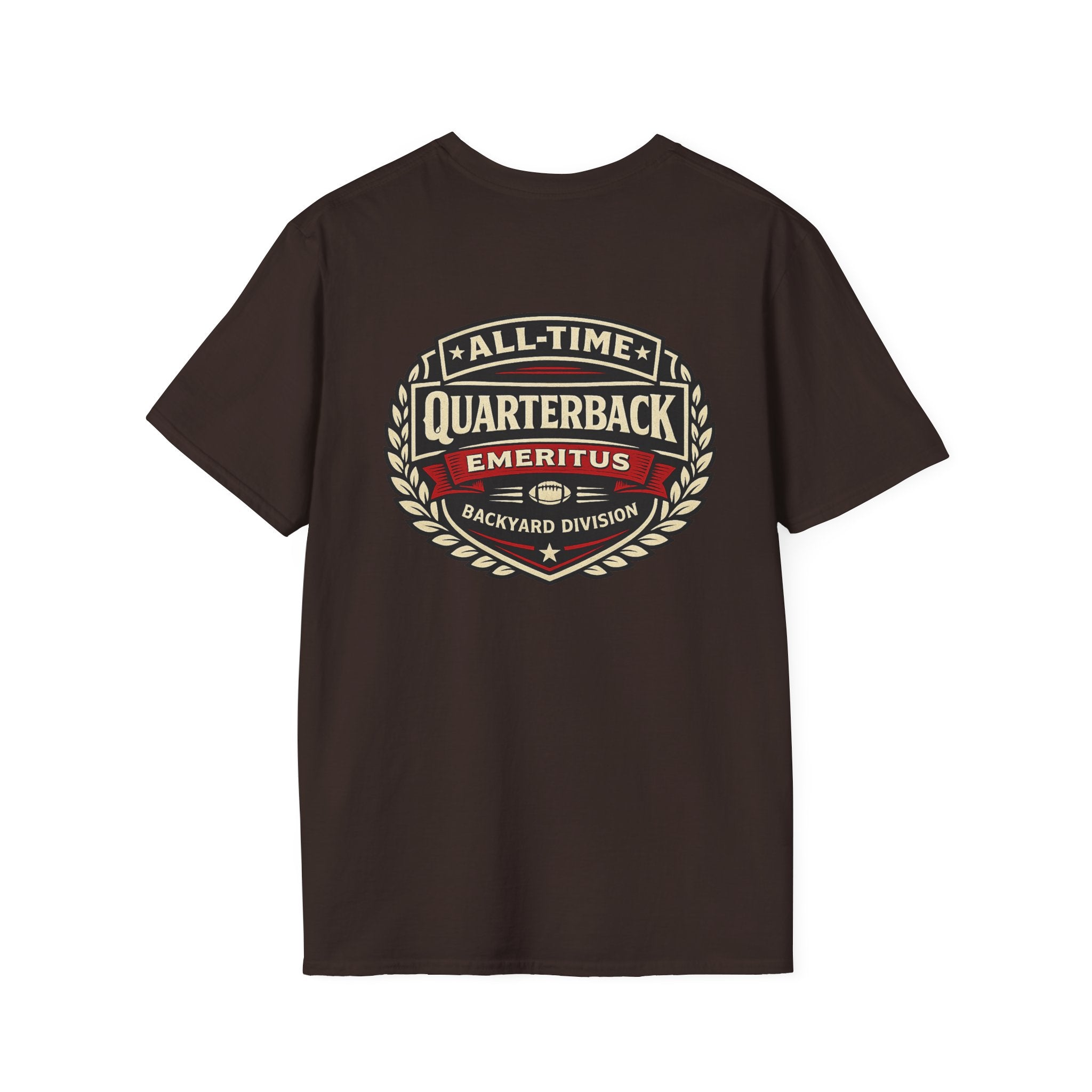 All-Time Quarterback Emeritus T-Shirt — Backyard Division Football Tee