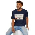 Hawthorne Embroidery T-Shirt - Vintage Literary Humor Tee