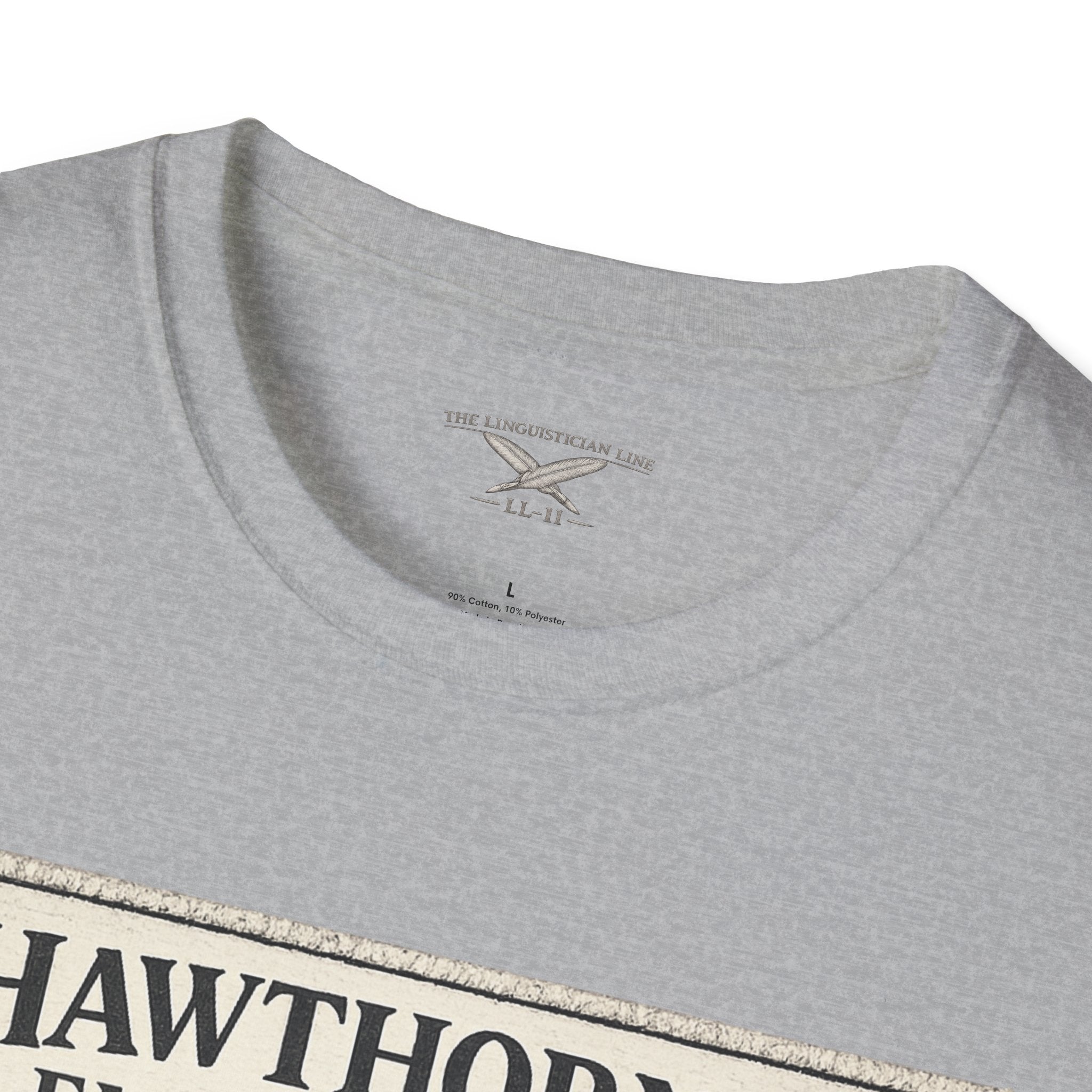 Hawthorne Embroidery T-Shirt - Vintage Literary Humor Tee