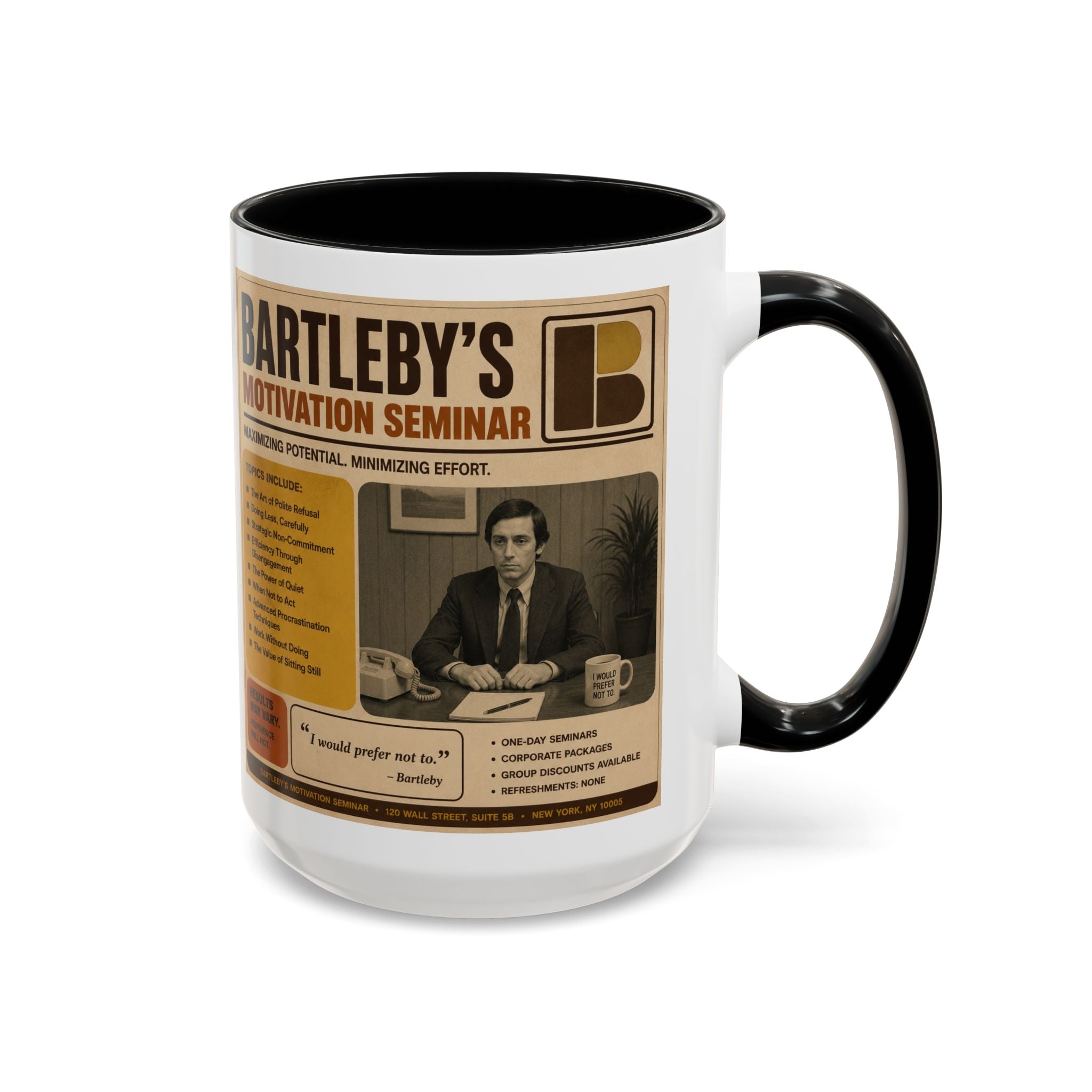 Bartleby’s Motivation Seminar Mug — From The Linguistician Line, A Bard & Beyond Brand