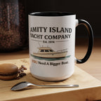 Yacht Company Accent Coffee Mug — "Amity Island Yacht Company: You Need A Bigger Boat"