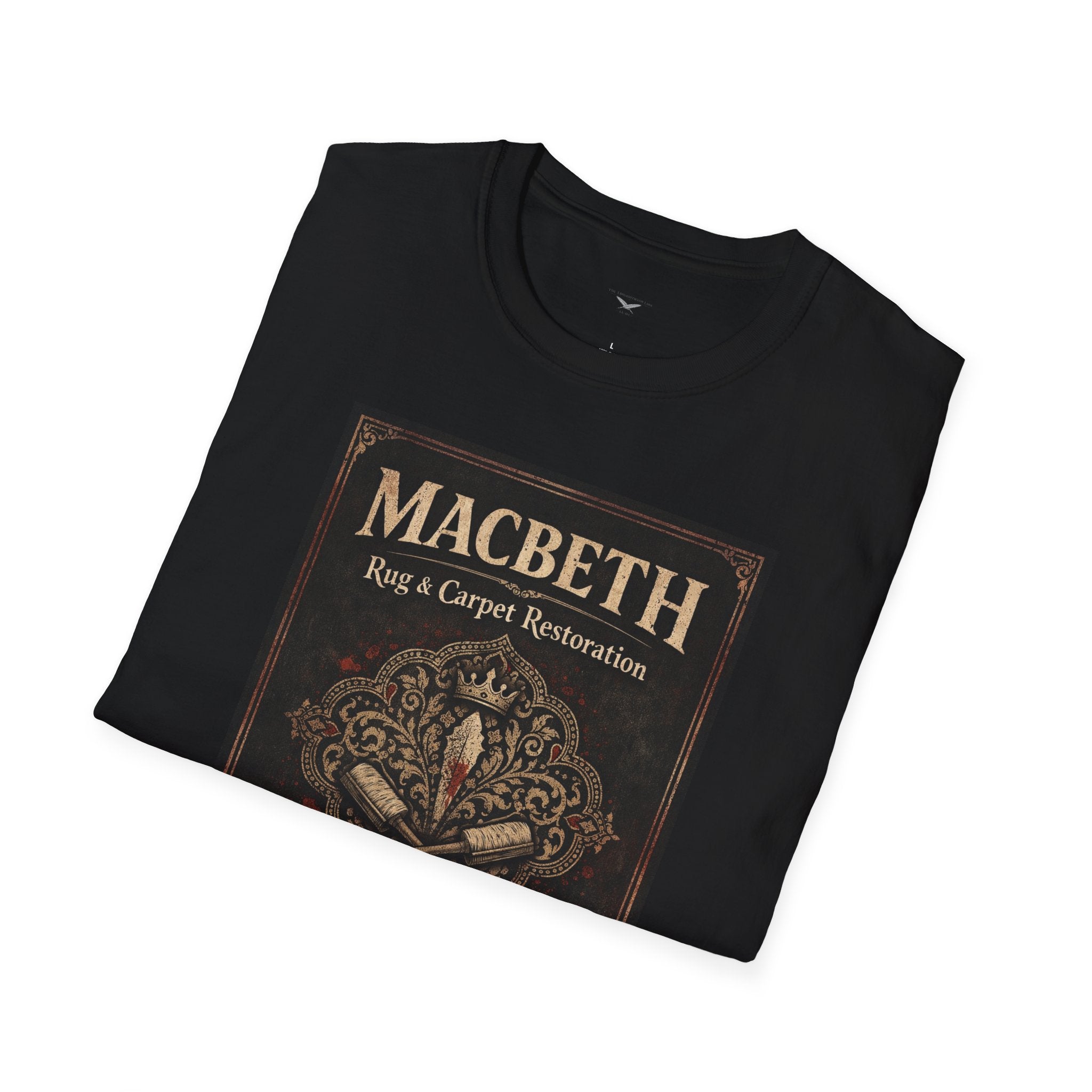 Macbeth Rug & Carpet Restoration T-Shirt — Vintage Literary Humor Tee