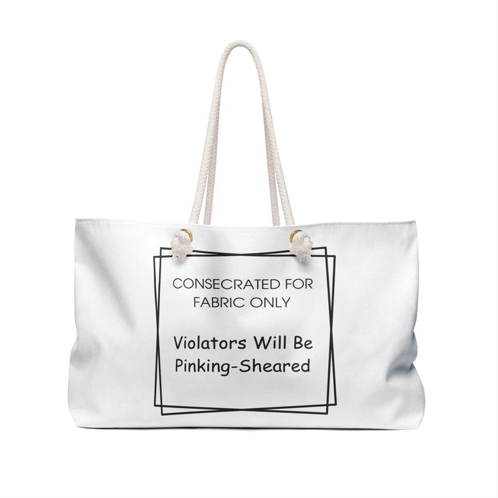 Keeper of the Sacred Shears Weekender Bag (with warning)