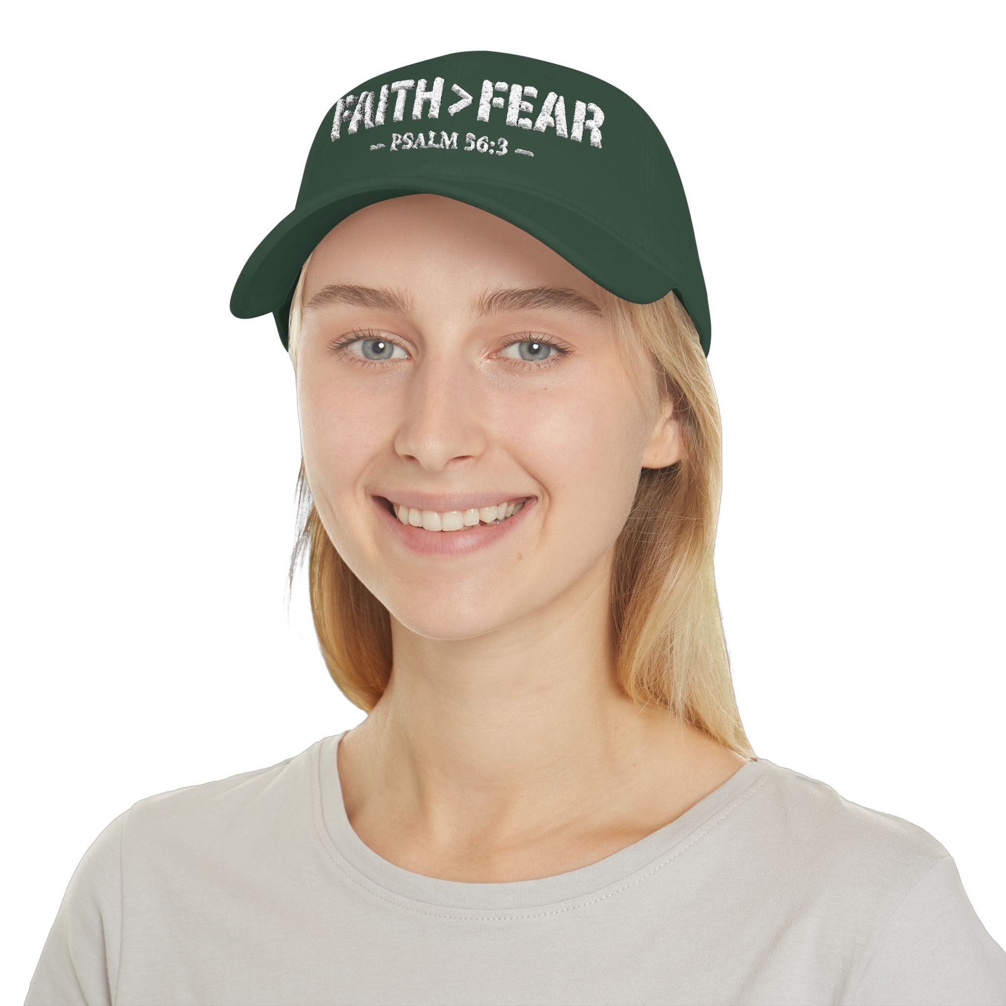 Faith > Fear — Psalm 56:3 — Embroidered Cap | The Foundation Collection (Dark Colors)