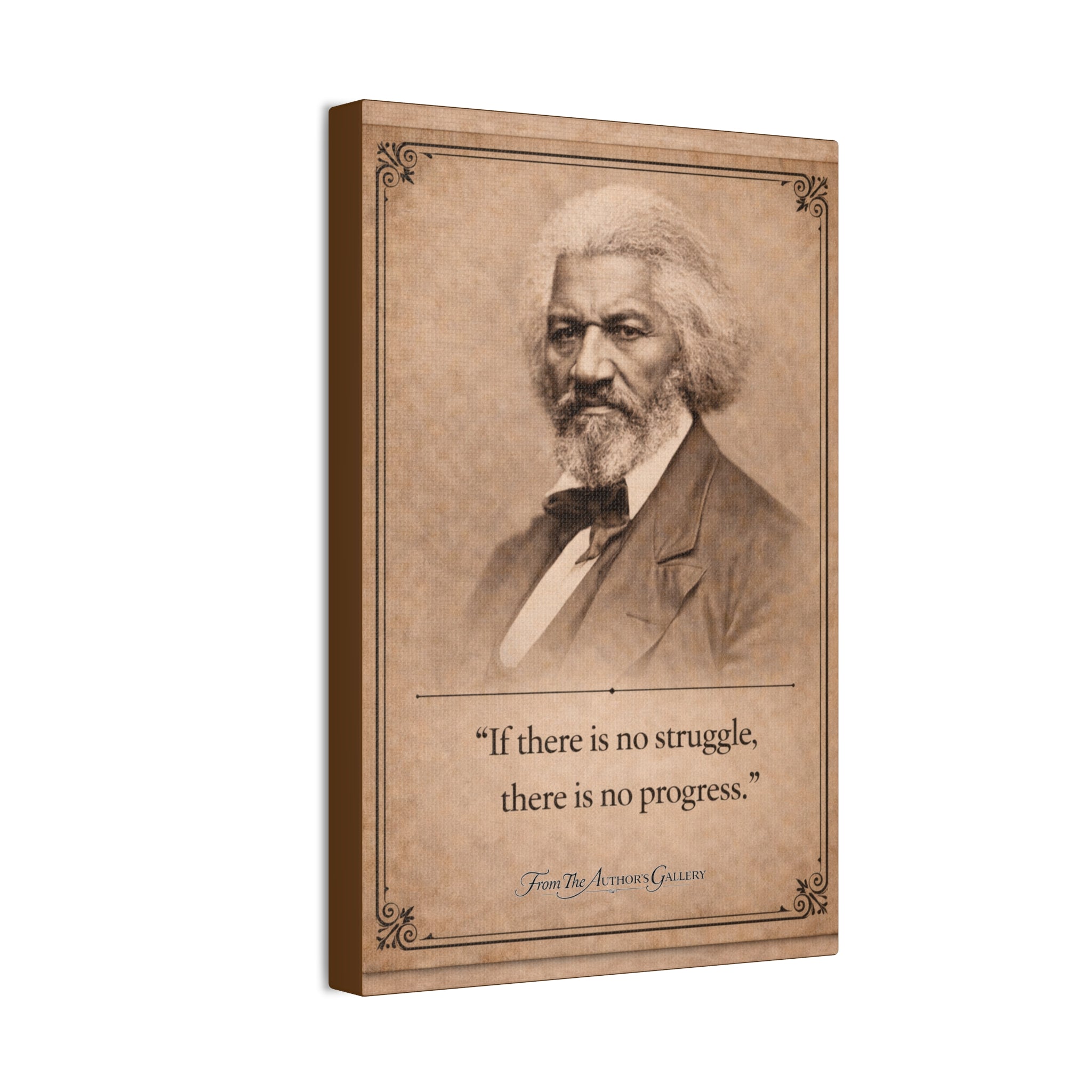 Frederick Douglass -- "If there is no struggle, there is no progress." -- Vintage Literary Canvas Piece