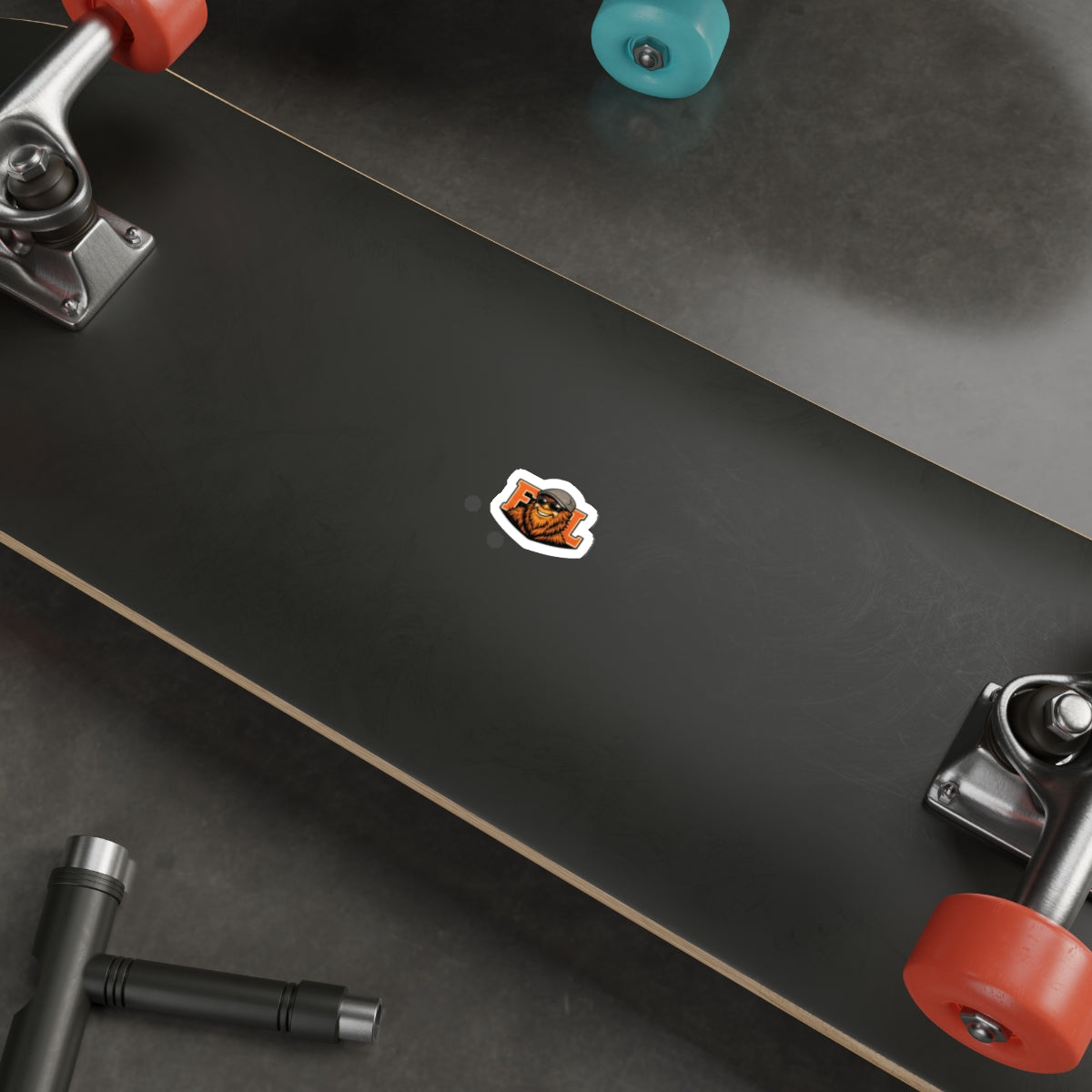 Bearded Dude Die-Cut Sticker — Cool Orange Logo Sticker for Laptops & Gear